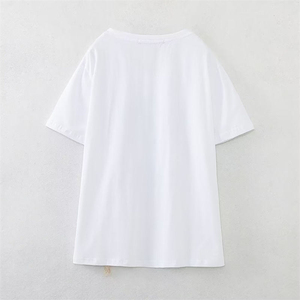 Proveedor Mayorista Ofrece Personalización Completa para Camisetas de Algodón para Mujer en Colores Vibrantes, Transpirables, con Cuello en V y Manga Corta para Verano - Product Image 3