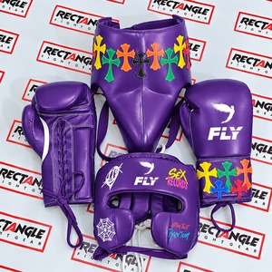 Chrome Hearts Leather Fly Comfortable Boxing Sparring Set with Gloves Head & <b>Groin</b> <b>Guards</b> for Training & Competition All Seasons - Product Image 3