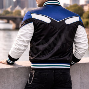 Chaqueta de Invierno Informal para Uso Diario, Chaqueta Varsity de Satén, Transpirable y Cómoda, Chaqueta Varsity de Satén - Product Image 4