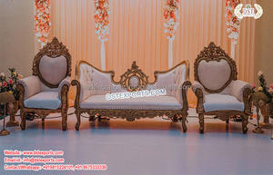 Fancy Wooden Wedding Sofa <b>Set</b> Sweetheart Stage Design for Love-Themed <b>Parties</b> on Sale for Special Wedding Ceremonies - Product Image 4