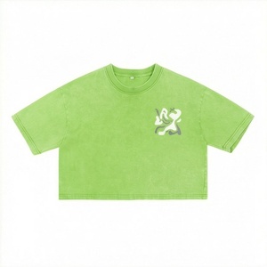 เสื้อครอปท็อปผ้าฝ้ายสีตามสั่งสำหรับผู้หญิง สไตล์ Y2K เสื้อยืดเปล่าสุดหรู เสื้อผ้าสตรีทแวร์ ฟิตเนส ออกกำลังกาย เสื้อผ้าแอคทีฟแวร์ - Product Image 1