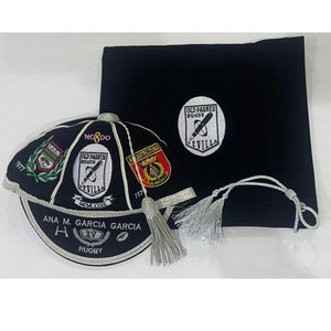 Gorra de terciopelo para rugby con bordado 3D, borla, nombre personalizado, insignia del club, letras deportivas, gorro para adultos para eventos deportivos - Product Image 1