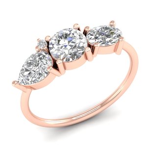 REYES Luxury 925 Sterling Silver GRA Certified Moissanite Engagement <b>Ring</b> For Women Rose Gold Rhodium Plated Fine Jewelry - Product Image 2