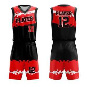 Uniforme de Baloncesto Personalizado de Moda Rojo y Negro, Proveedor de Uniformes Deportivos, Uniforme de Baloncesto Personalizado para Clubes y Equipos - Product Image 4
