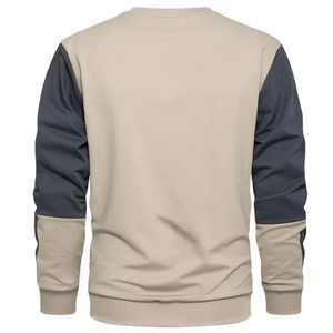 Pull d'hiver pour homme à col rond noir et blanc, 100% coton, manches régulières, tricoté, anti-boulochage, respirant, 300g, personnalisable - Product Image 5
