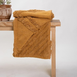 Manta suave de algodón hecha a mano para sofá, ropa de cama para sala de estar, decoración del hogar - Product Image 5