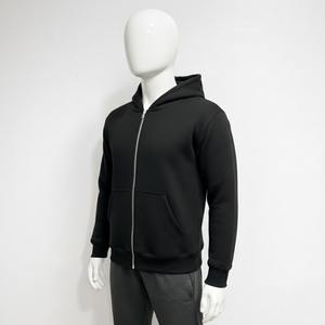 Sudadera con capucha completa con cremallera, cordón ajustable y bolsillos canguro, de mezcla de algodón suave, informal, unisex, para hombre y mujer, al por mayor - Product Image 3