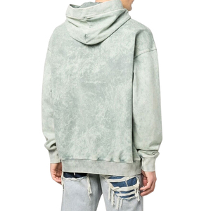 Sudadera con Capucha Oversize para Hombre, Teñida con Efecto Tie-Dye, Manga Regular, Algodón Tejido, Casual, Diseño Liso, con Bolsillo, para Otoño - Product Image 2