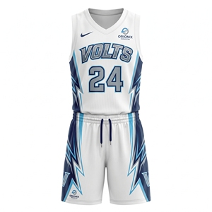 Conjunto de baloncesto unisex sin mangas con cuello en V, uniforme de malla sublimada, transpirable, de ajuste atlético, uniformes de baloncesto en venta - Product Image 1
