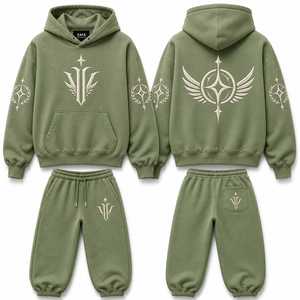 Conjunto de Sudadera con Capucha y Pantalones Deportivos Extra Grandes de Primera Calidad, Sudadera con Capucha Bordada Personalizada de Gran Peso - Product Image 5