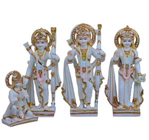 Ensemble de Statues Artisanales en Résine Ram Darbar – Idoles Traditionnelles du Seigneur Rama, Sita, Lakshman et Hanuman – Figurines Religieuses pour l'Agencement de la Maison - Product Image 6