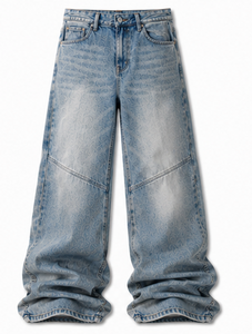 Jeans Cargo de Alta Calidad para Hombre, Cintura Baja, Pierna Recta, Pantalones de Mezclilla, Ropa Casual de Calle - Product Image 4
