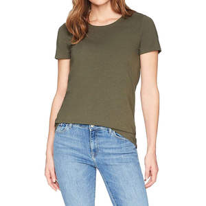 Camiseta de Manga Corta para Mujer, Algodón Suave, Cuello Redondo, Corte Holgado, Informal, Básica, Cómoda, Verano, Moda - Product Image 5