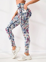 Leggings de yoga taille haute pour femmes, vente en gros d'usine, vêtements de sport, leggings de gym imprimés sur mesure, contrôle du ventre, leggings grande taille pour femmes