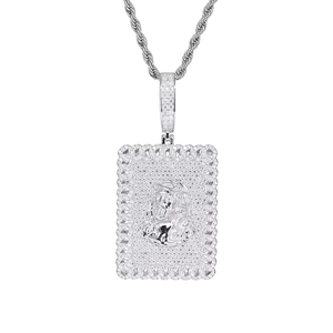 Pendentif Micro Pavé Visage de Jésus en Moissanite, Plaqué Or et Argent, Bijou de Luxe Hiphop Tendance pour Homme - Product Image 5