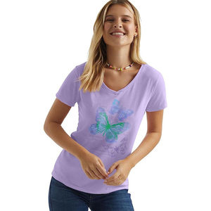 Camiseta de Mujer de Alta Calidad, Impresión Digital, Transpirable, 100% Algodón, Corta, Ecológica, Verano, Diseño Personalizable, Venta al Por Mayor - Product Image 3