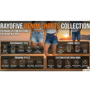 Shorts en jean déchirés à taille mi-haute pour femme, coupe droite, extensibles, style streetwear décontracté, pour l'été - Product Image 4