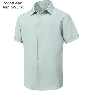 Camisas de manga corta de color liso para hombre - Product Image 5
