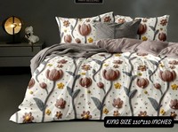 Parure de lit 5 pièces en satin matelassé gaufré King Size, rouge profond, de luxe, avec taies d'oreiller, poids moyen 120 GSM