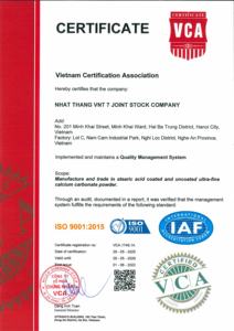 Poudre de carbonate de calcium GCC CaCO3 Nhat Thang VNT7 de qualité industrielle certifiée ISO9001:2015, pureté 98%, blanche, 25 kg/sac - Product Image 6