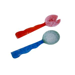 Salad Shooter Small Size Salad Server <b>Set</b> Natural Wooden with 2 Turners Sustainable Handmade <b>Utensils</b> Freezer Safe - Product Image 1