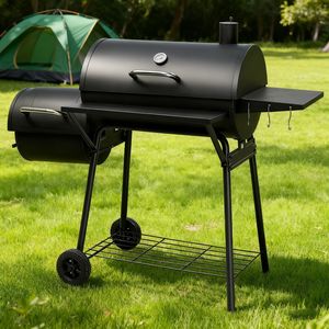 Griglia BBQ da Esterno a Barile con Area di 557 Pollici Quadrati In. Griglia Affumicatrice Offset Salvaspazio per Patio e Campeggio - Barbecue a Carbone Pronto all'Uso - Product Image 6
