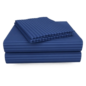 <b>Striped</b> Bed Sheet <b>Set</b> Pillowcase <b>Set</b> <b>Bedding</b> Stripe Linen Look Breathable For Home Hotel Use Custom Logo - Product Image 5