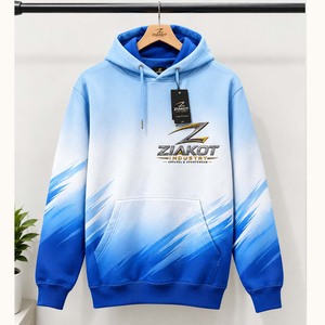 Sweat-shirt à capuche sportif 3D personnalisé gris, blanc et rouge pour Noël, vente en gros directe de l'industrie Ziakot - Product Image 2