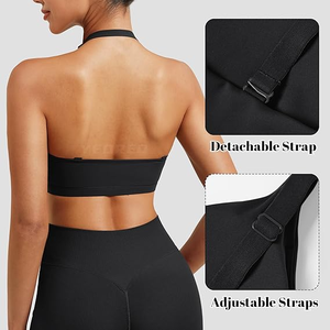 Wholesale Custom Women Twist Knot Workout <b>Bra</b> Lightweight Fitness Yoga Sports Top - Product Image 5