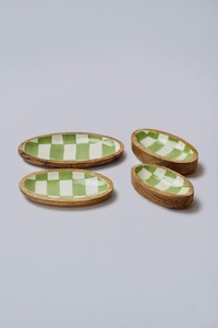 <b>Set</b> Of 4 Different Size Designer Wooden Platter For Sauces Spices And Starters <b>Serving</b> Elegant Kitchen Tableware <b>Set</b> From India - Product Image 3