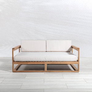 Canapé d'extérieur en teck massif de qualité supérieure avec coussins résistants aux intempéries pour l'hôtellerie et l'utilisation au bord de la piscine - Product Image 4