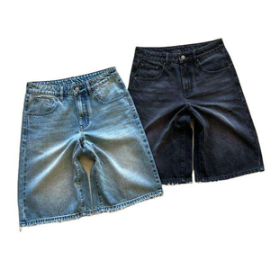 Pantalones Cortos de Mezclilla Tejida para Hombre, Diseño Personalizado de Fábrica, Corte Bootcut, Cintura Media, Patrón Liso, 100% Algodón, ODM, Secado Rápido, Sostenibles, Estilo Vintage - Product Image 1