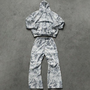 Conjunto Deportivo Personalizado de Tela Terry, Sudadera con Capucha y Pantalones Deportivos con Estampado DTG Completo, Ropa Urbana Hip Hop para Hombre - Product Image 3