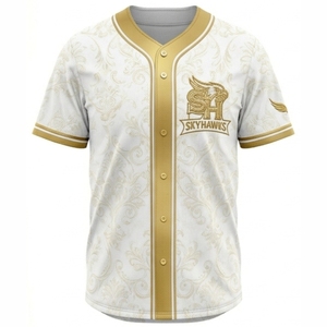 Maillot de baseball de haute qualité pour homme, manches courtes, col en V, boutons sur le devant, logo brodé, motif floral, coupe classique, toutes saisons - Product Image 5
