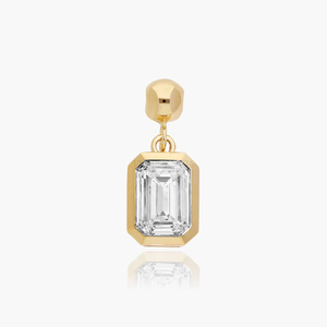 IGI Certified 1 ct <b>Emerald</b> Cut Lab Grown Diamond Charm <b>Pendant</b> 14K Yellow Gold Full Bezel Set Solitaire <b>Emerald</b> Diamond - Product Image 5