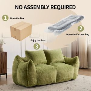 Ultra Soft Fluffy Loveseat <b>Bean</b> <b>Bag</b> <b>Sofa</b> Giant <b>Bean</b> <b>Bag</b> Couch for Adults Oversized Chase Lounge Chair for Indoor Living Room - Product Image 6