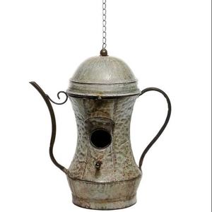 Casa para Pájaros, la Más Vendida, Grande, Hecha a Mano en India, de Metal, Estilo Rústico, con Patrón Sólido, Decoración para Mascotas y Jardín - Product Image 1