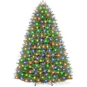 Albero di Natale Artificiale Verde Pre-Illuminato 180 cm, 450 LED, 1309 Punte di Rami, Base Pieghevole con Interruttore - Product Image 1