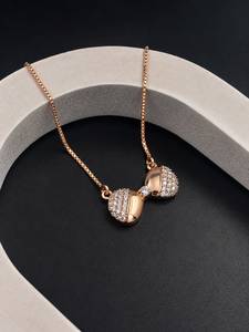 Collier pendentif nœud papillon en or rose, argent sterling 925, micro-incrustation de zircon, bijoux minimalistes pour femmes, cadeau pour fête et mariage - Product Image 3