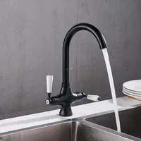 Robinet mélangeur de cuisine commercial à double poignée, robuste, pour évier, facile à utiliser, pour la restauration et la vente en gros en Europe
