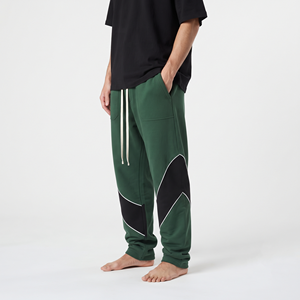 <b>Straight</b> <b>Leg</b> Men's Heavyweight Cotton Sweatpants Two Tone Color Block Wide <b>Leg</b> Baggy Casual Winter <b>Pants</b> - Product Image 6