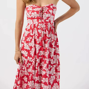 Factory Direct Sale Rayon Hawaiian Traditional Dress Floral Pattern <b>Spaghetti</b> <b>Strap</b> Holiday Vacation Dress - Product Image 6