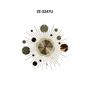 ZE-3247U Metal Handicraft <b>Wall</b> <b>Clock</b> Mid Century Modern Geometric <b>Design</b> Circular Hanging Eco-Friendly Decorative Art Abstract - Product Image 1