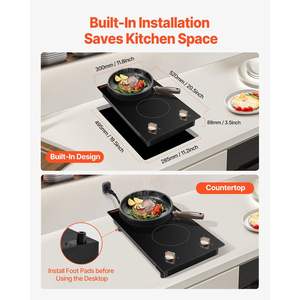 1800W 4-Burner <b>Electric</b> Cooktop with <b>Ceramic</b> Surface Class a Energy Efficiency Knob Control - Product Image 6