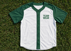 Ensemble uniforme de baseball unisexe vert et blanc, respirant, en polyester, avec maillot boutonné, pantalon, casquette, chaussettes, ceinture et chaussures - Product Image 2