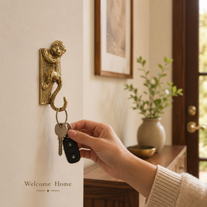 Decorative Monkey Wall <b>Hook</b> Antique Brass Finish Metal Wall Mounted Coat Key <b>Towel</b> Robe Hat <b>Hook</b> Vintage Home Decor Organizer - Product Image 4