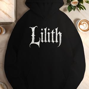 Sudaderas con capucha estilo gótico Lilith text para mujer - Product Image 3