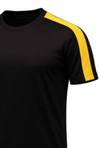 Ensemble de maillot de football à manches courtes pour hommes, noir et or, col rond, en polyester anti-humidité, vêtements de sport pour toutes les saisons - Product Image 6