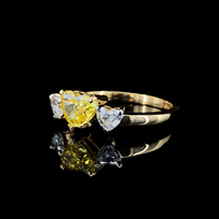 Bague en or massif 14 carats avec diamant de laboratoire taille cœur 1 carat couleur D G, bague polie professionnellement, certifiée IGI, vente en gros