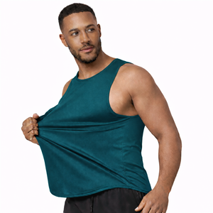 Débardeur de sport personnalisé pour homme |   Vêtements de sport sans manches en polyester Racerback |   Gilet de course à séchage rapide pour le basketball |   Fabricant OEM - Product Image 2